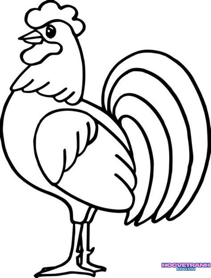 tranh tô màu con gà siêu xinh