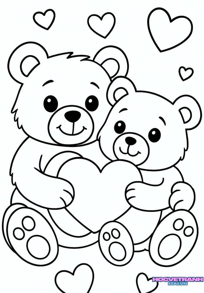 tranh tô màu con gấu cực đẹp