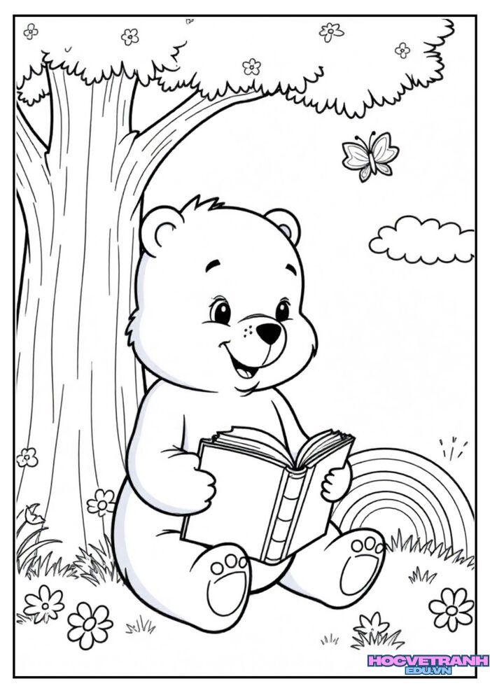 tranh tô màu con gấu