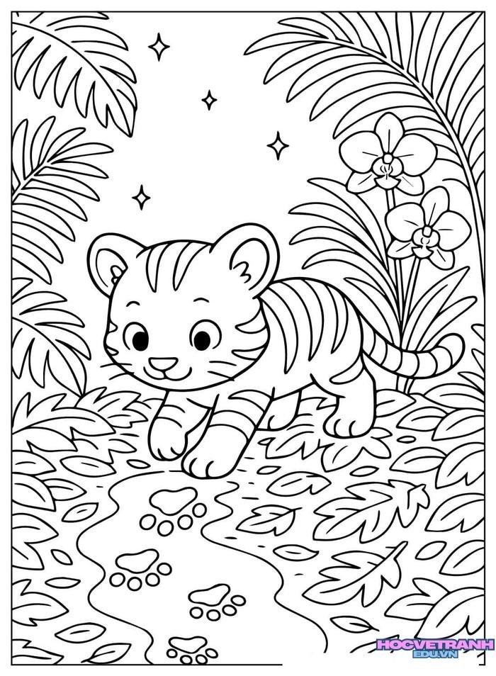 tranh tô màu con hổ đẹp