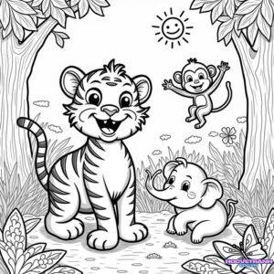 200+ Tranh tô màu con hổ dũng mãnh và đáng yêu nhất cho bé