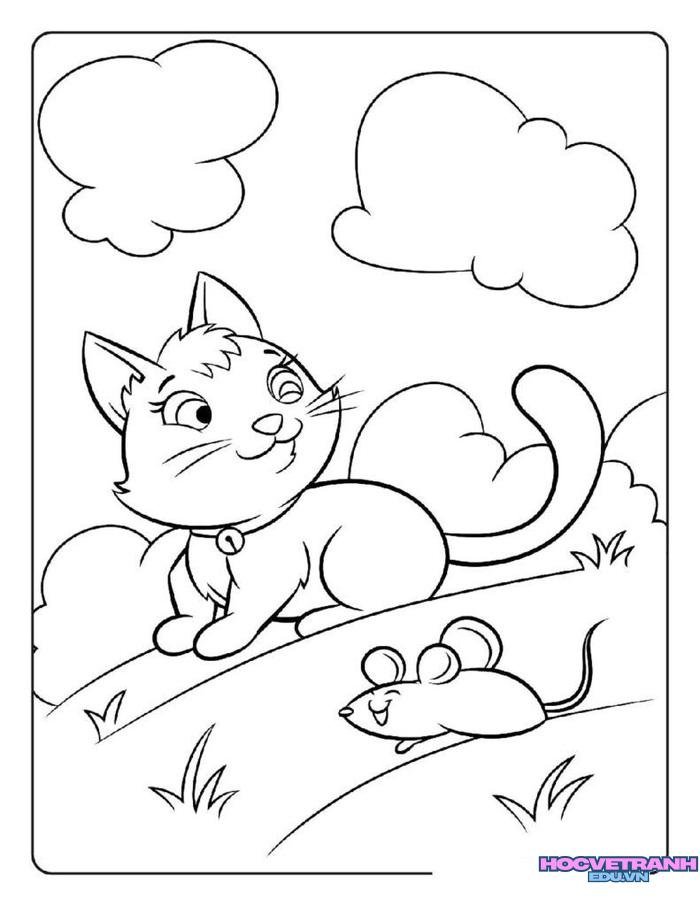 tranh tô màu con mèo cực đẹp
