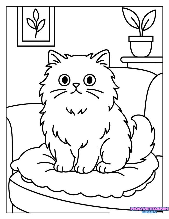 tranh tô màu con mèo