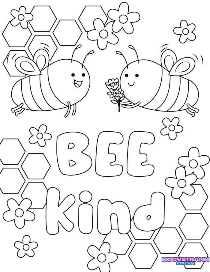 tranh tô màu con ong cực đẹp