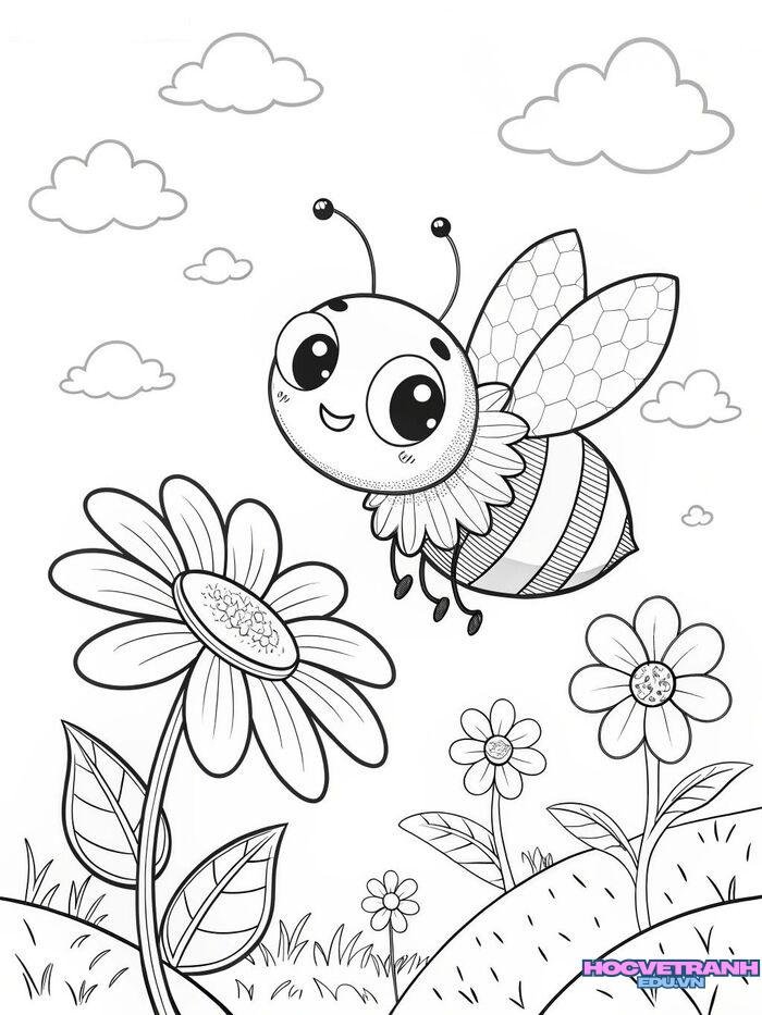 tranh tô màu con ong đẹp