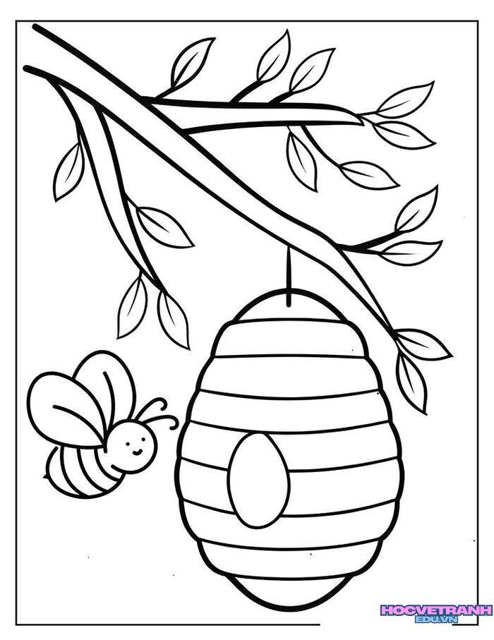 tranh tô màu con ong siêu xinh
