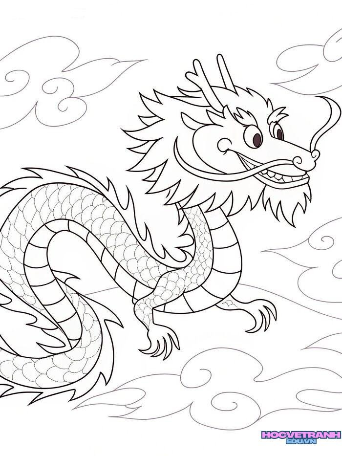 tranh tô màu con rồng cực đẹp