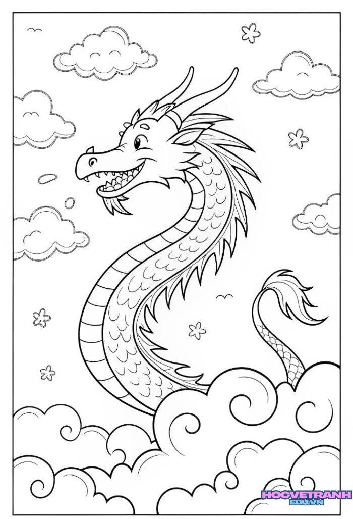 tranh tô màu con rồng đẹp nhất