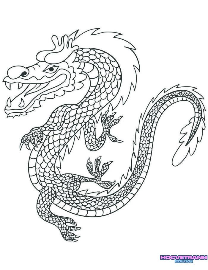 tranh tô màu con rồng siêu đẹp