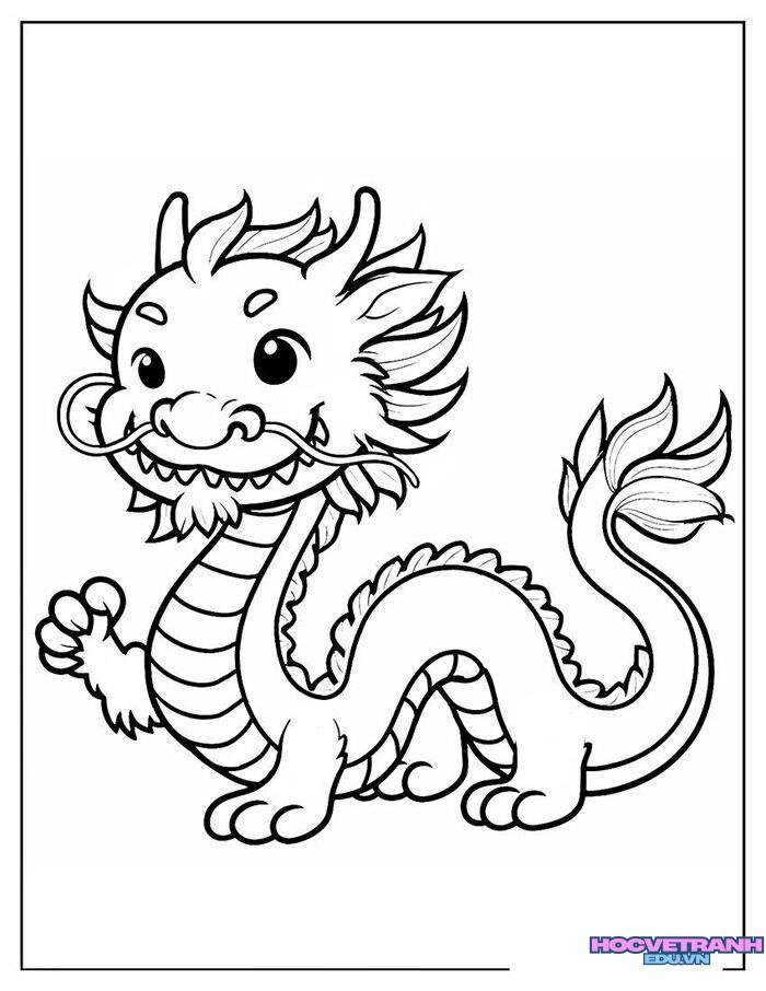 tranh tô màu con rồng siêu xinh