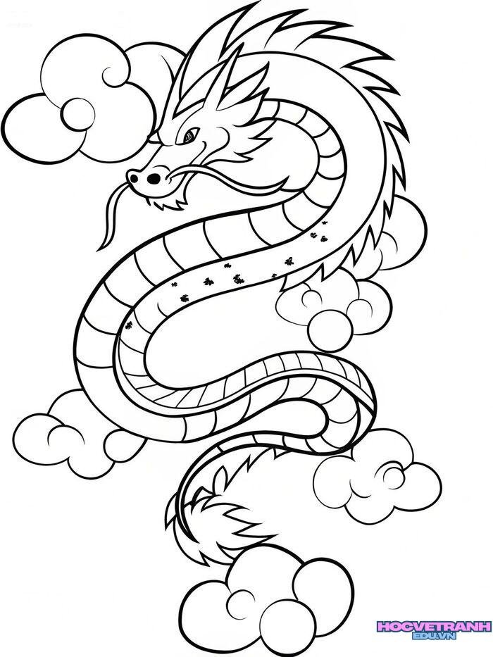 tranh tô màu con rồng xinh