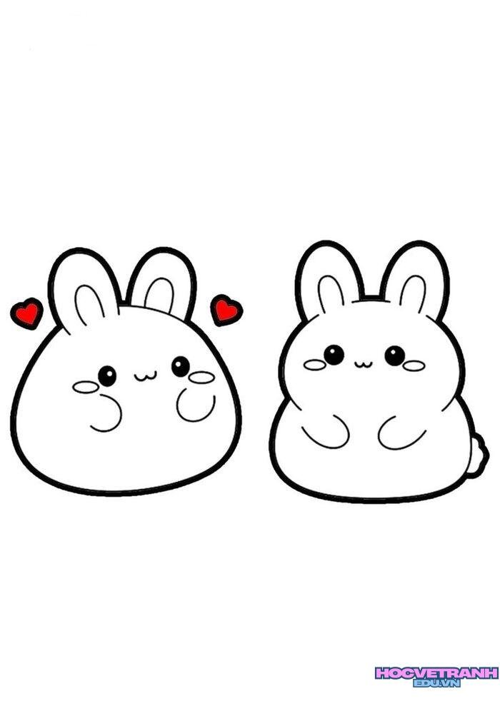 tranh tô màu con thỏ cực đáng yêu