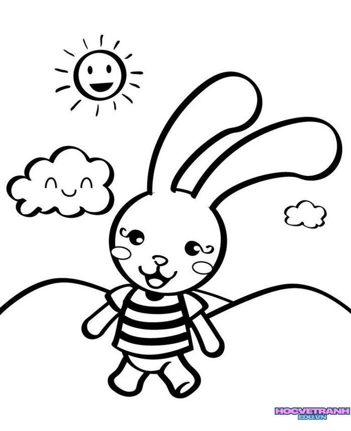 tranh tô màu con thỏ cực xinh