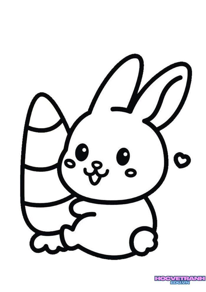 tranh tô màu con thỏ cute