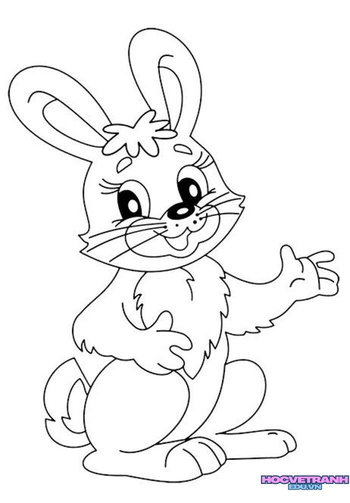 tranh tô màu con thỏ xinh nhất