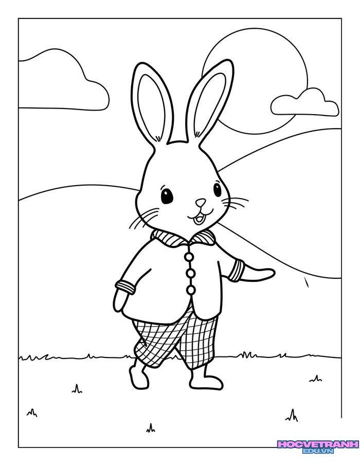 tranh tô màu con thỏ