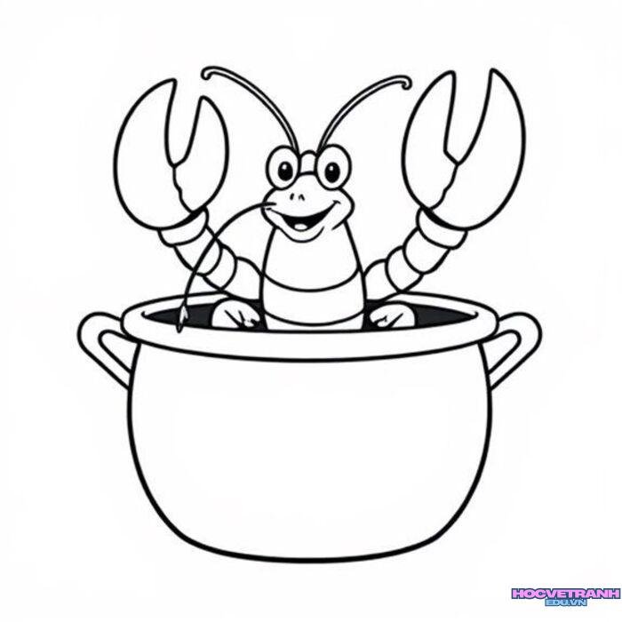 tranh tô màu con tôm