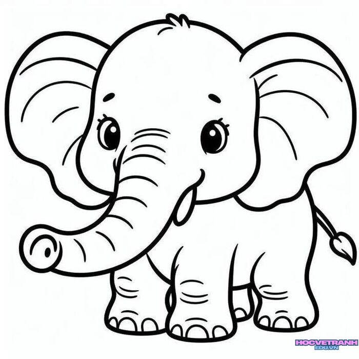 tranh tô màu con vật cute