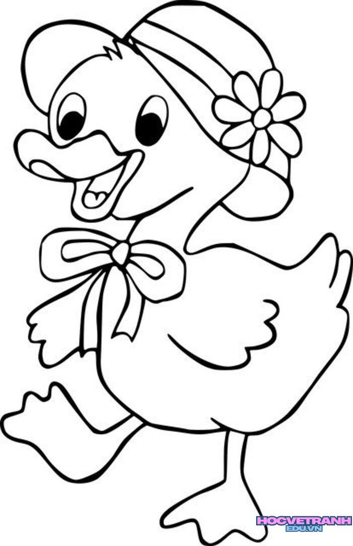 tranh tô màu con vịt cực cute