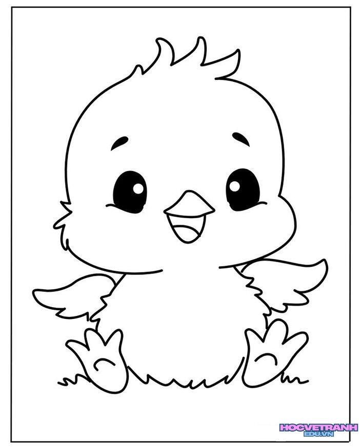 tranh tô màu con vịt cute