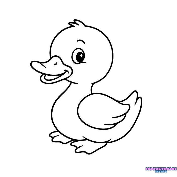 tranh tô màu con vịt dễ thương