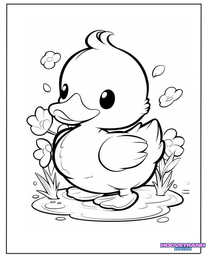 tranh tô màu con vịt đẹp