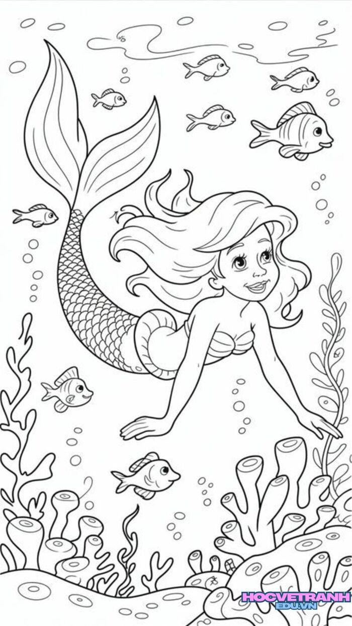 tranh tô màu công chúa cực xinh