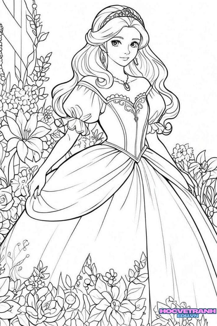 tranh tô màu công chúa đẹp nhất