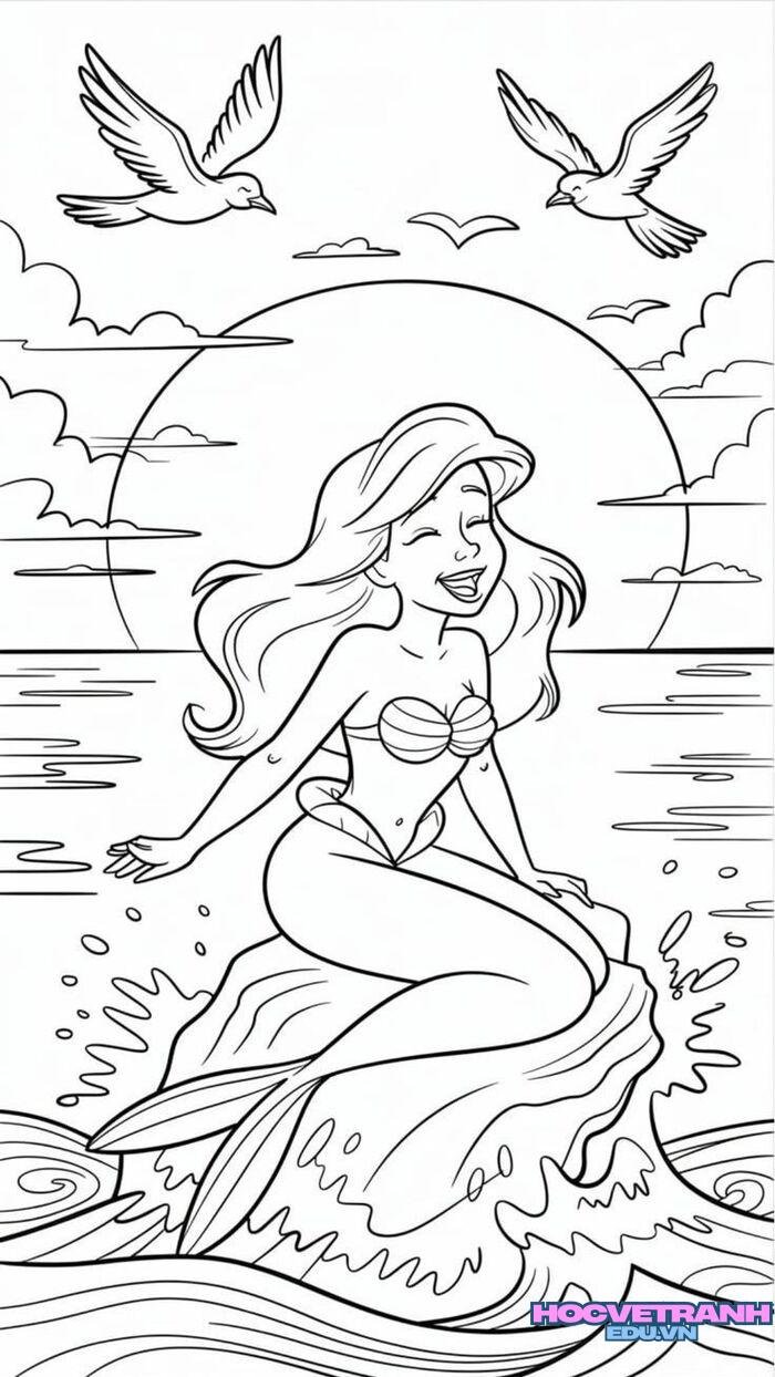 tranh tô màu công chúa đẹp xinh