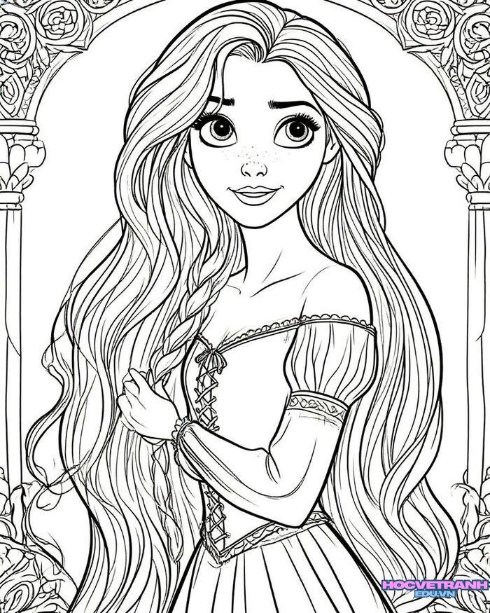 tranh tô màu công chúa đẹp