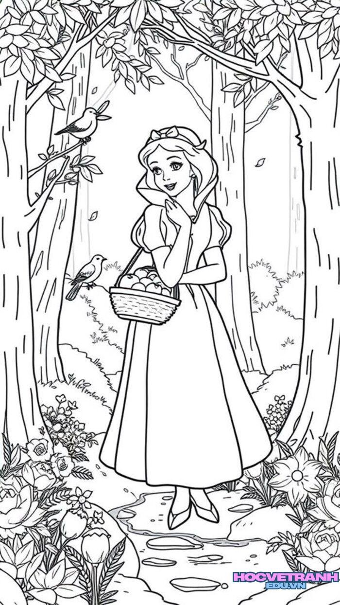 tranh tô màu công chúa siêu đẹp
