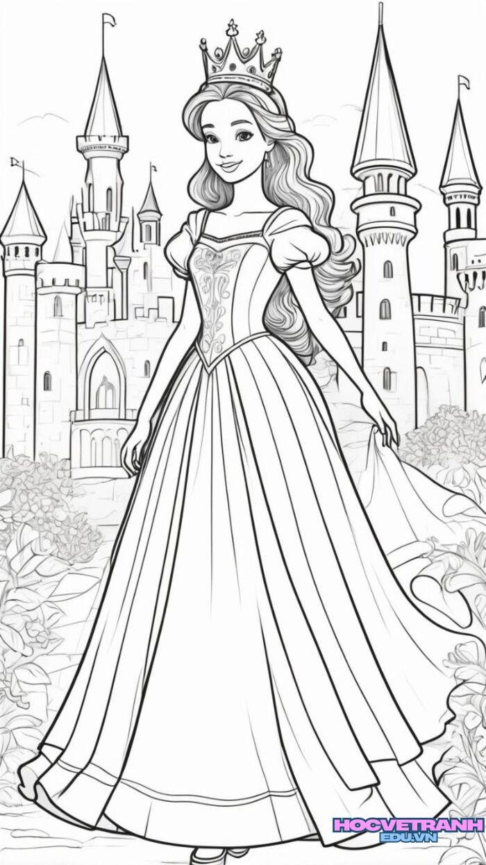 tranh tô màu công chúa siêu xinh