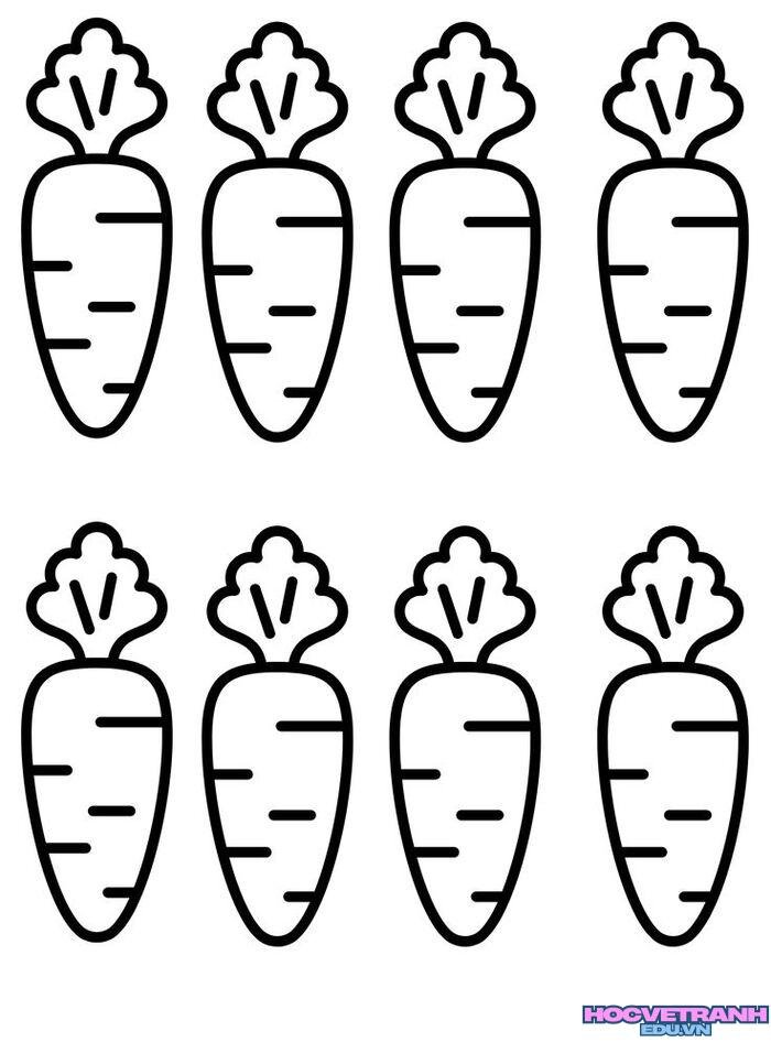 tranh tô màu củ cà rốt cực cute