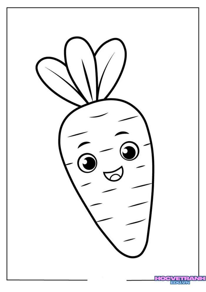 tranh tô màu củ cà rốt đẹp cute