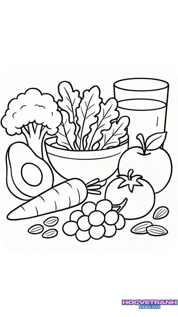 tranh tô màu củ cà rốt siêu cute