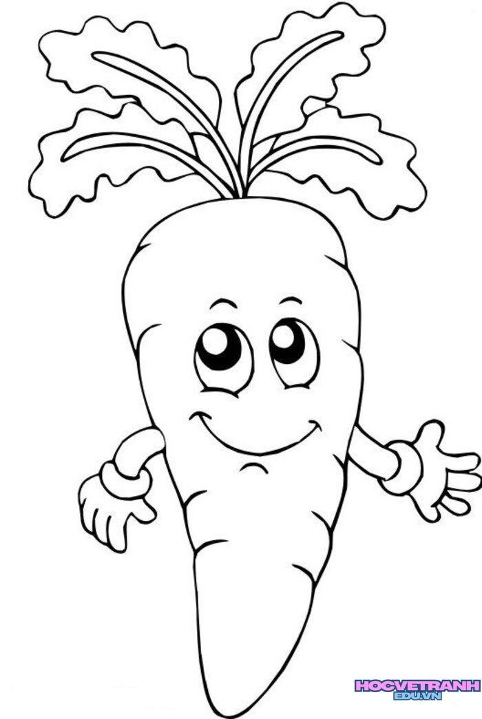tranh tô màu củ cà rốt siêu đáng yêu