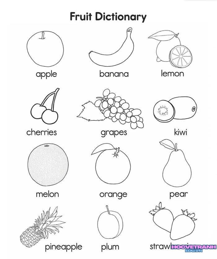 tranh tô màu rau củ quả 17