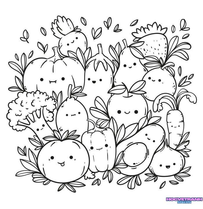 tranh tô màu rau củ quả 21