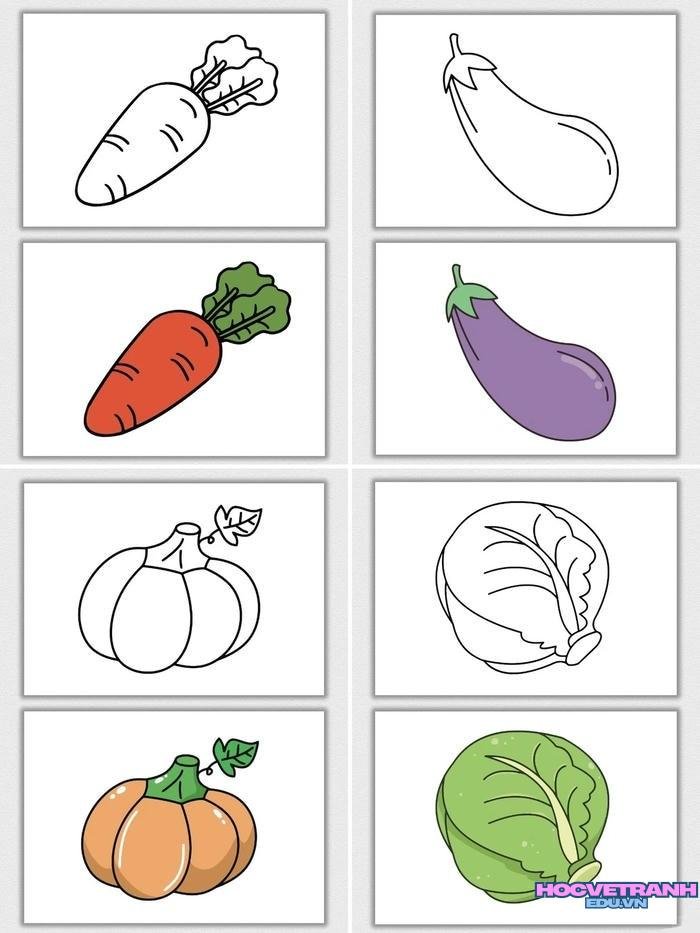 tranh tô màu rau củ quả 28