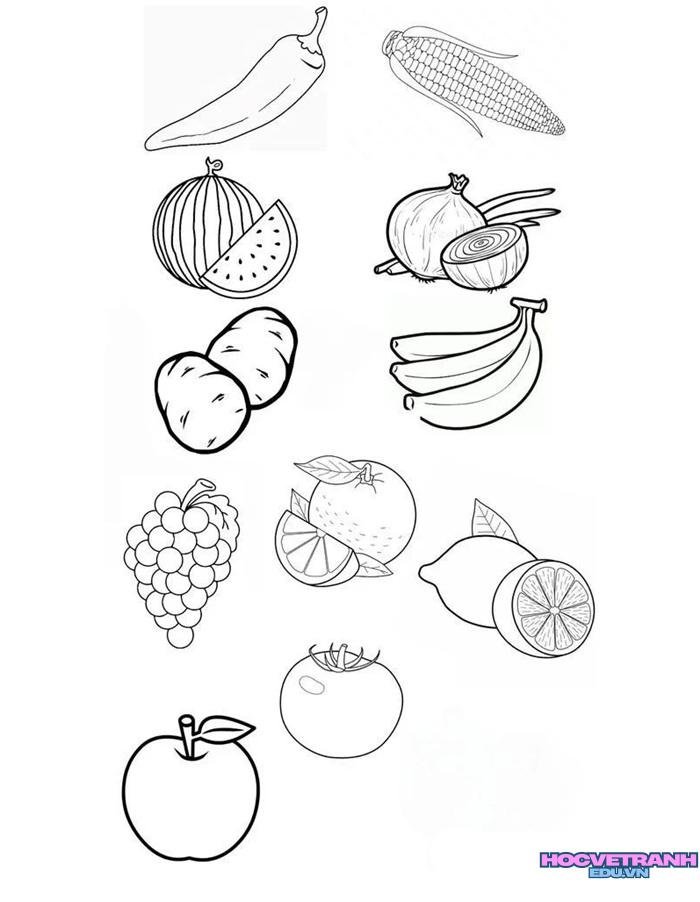 tranh tô màu rau củ quả 38