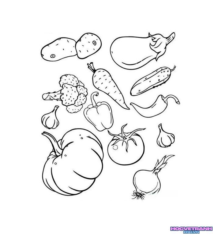 tranh tô màu rau củ quả 4