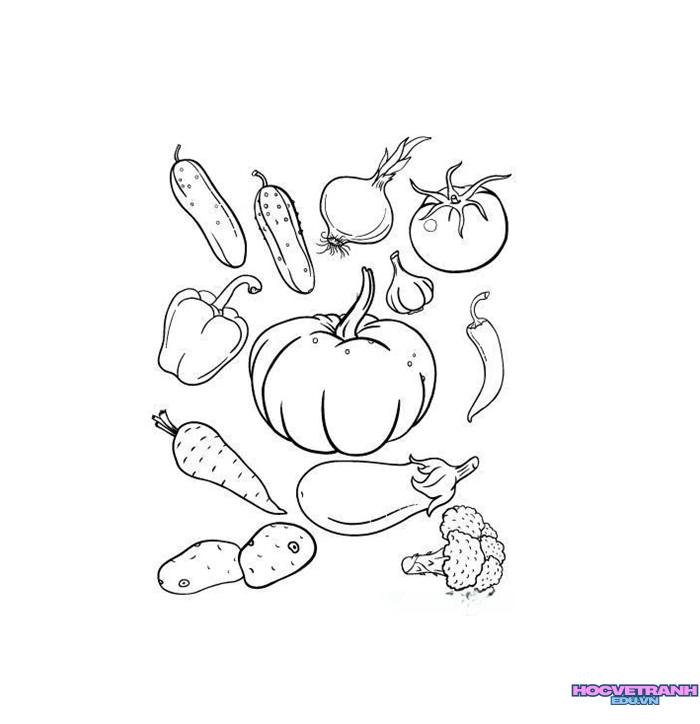 tranh tô màu rau củ quả 40