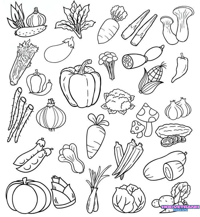 tranh tô màu rau củ quả 7