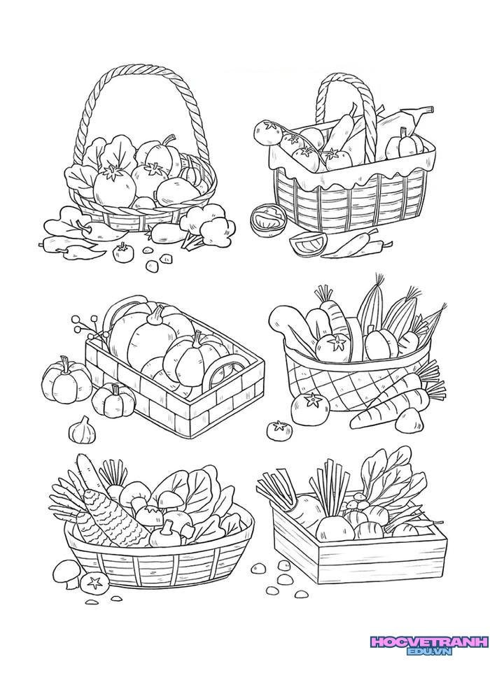 tranh tô màu rau củ quả 8