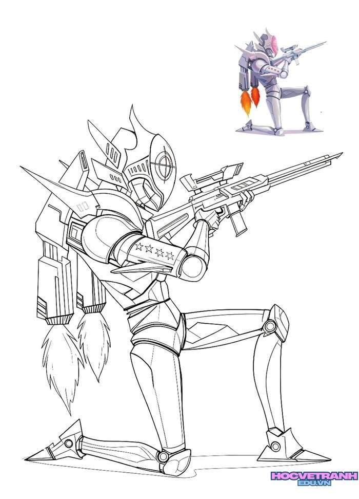 tranh tô màu robot 2