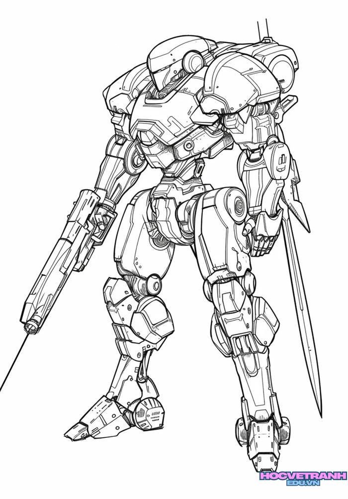 tranh tô màu robot 30