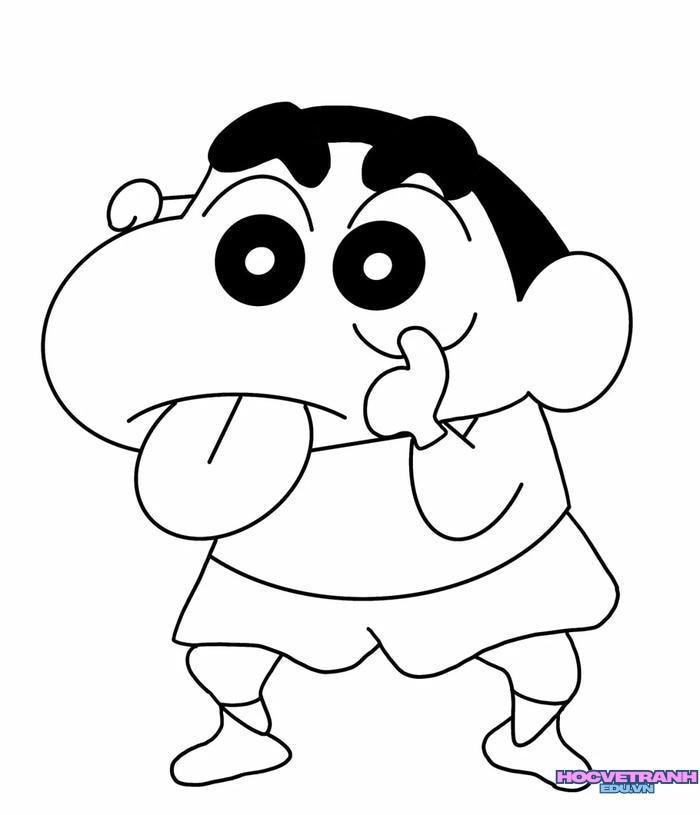 tranh tô màu shin cậu bé bút chì 1