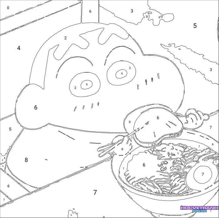 tranh tô màu shin cậu bé bút chì 11