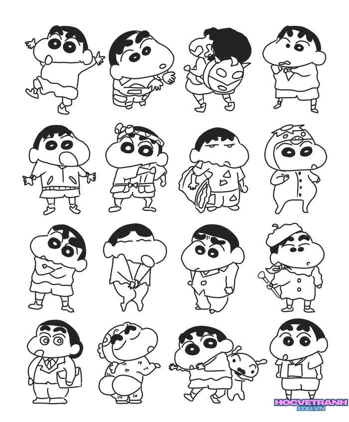 tranh tô màu shin cậu bé bút chì 12
