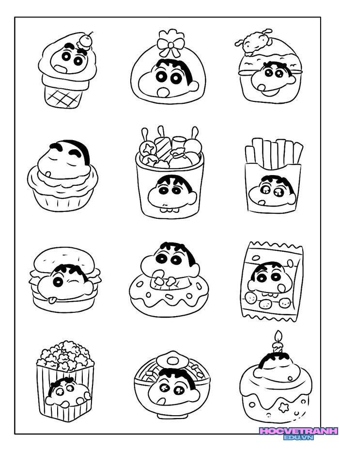 tranh tô màu shin cậu bé bút chì 14